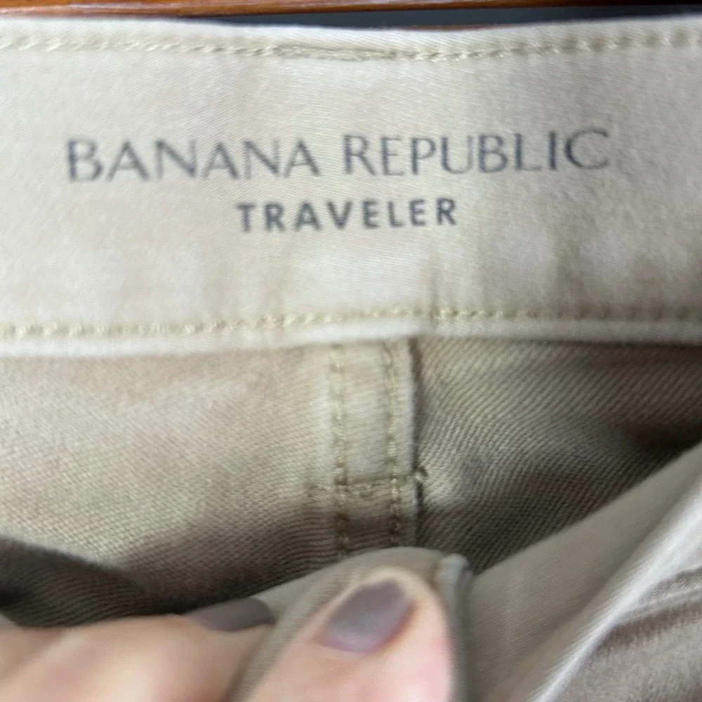 Banana Republic Traveler Pants Mens 36/30‎ Khaki Tan Slim Straight Chino Jeans